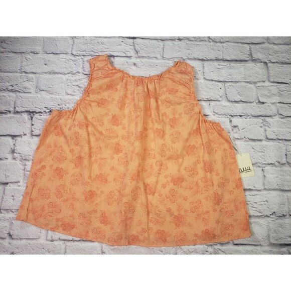 NEW A.N.A Women's Size XL Orange Floral Open Back Tank Top Blouse - Picture 1 of 6